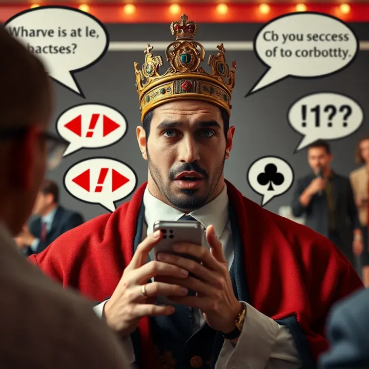 Conceptual artwork depicting cultural debate with speech bubbles and contrasting symbols