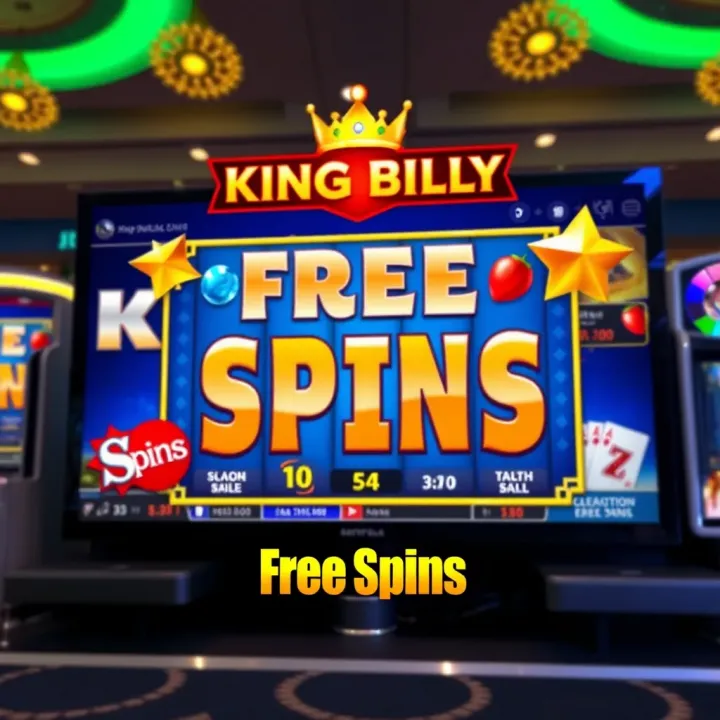 King Billy online casino interface showing free spins promotion