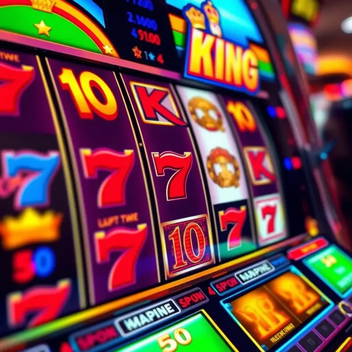 Colorful slot machine reels highlighting King Billy casino theme