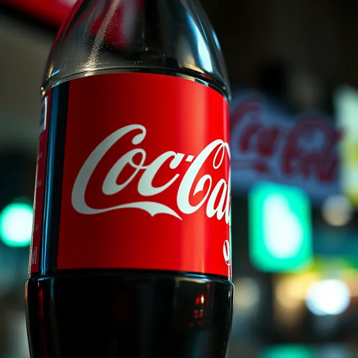 Close-up of a Coke bottle prominently featured in a viral YouTube trend associated with King Billy